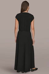 Donna Karan | CAP SLEEVE CREW NECK DRESS