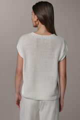Donna Karan | SLEEVELESS FLORAL SWEATER