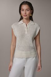 Donna Karan | SLEEVELESS POLO SWEATER