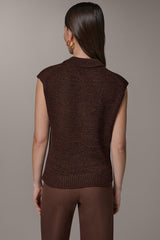 Donna Karan | SLEEVELESS POLO SWEATER