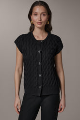 Donna Karan | SLEEVELESS CABLE KNIT VEST