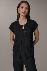 Donna Karan | SLEEVELESS CABLE KNIT VEST