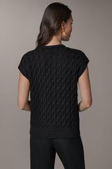 Donna Karan | SLEEVELESS CABLE KNIT VEST