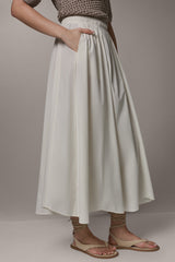 Donna Karan | PINSTRIPE MIDI A-LINE SKIRT