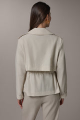 Donna Karan | LONG SLEEVE DOUBLE BREASTED TRENCH JACKET
