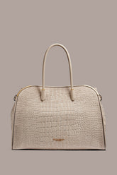 Donna Karan | SATIN CROC-EFFECT SUEDE TOTE