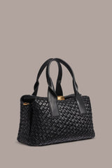 Donna Karan | AMAGANSETT WOVEN LEATHER SATCHEL BAG
