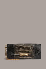 Donna Karan | AMAGANSETT METALLIC CROC-EFFECT FLAP WALLET