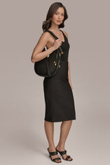 Donna Karan | BALDWIN MINI CROCHET-TRIMMED SHOULDER BAG