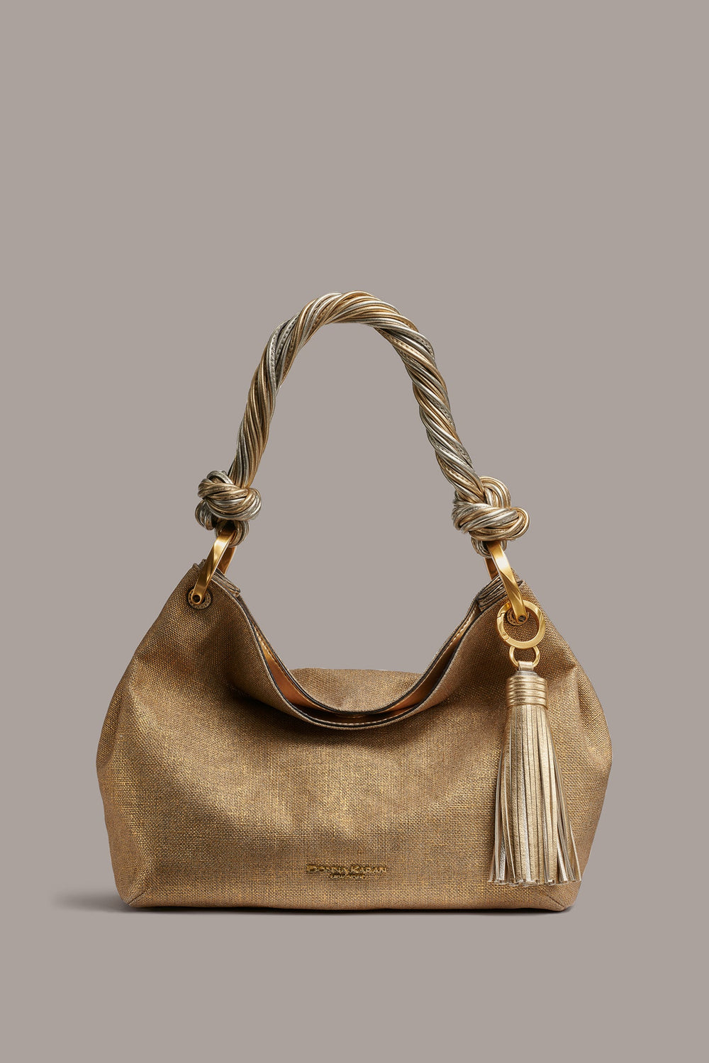 Donna Karan | GLENWOOD SMALL METALLIC CANVAS SHOULDER BAG