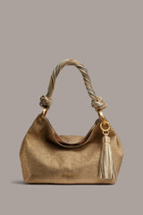 Donna Karan | GLENWOOD SMALL METALLIC CANVAS SHOULDER BAG