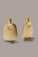 Donna Karan | OVERSIZED DOOR KNOCKER WORN GOLD EARRING