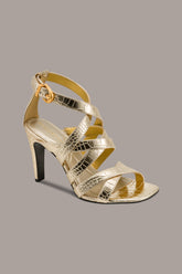 Donna Karan | BRIARROSE METALLIC CROC-EFFECT ANKLE-STRAP SANDAL