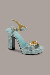 Donna Karan | SHEPARD SNAKE-EFFECT LEATHER PLATFORM SANDAL
