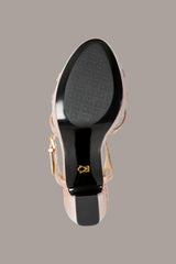 Donna Karan | SPENCER METALLIC SNAKE-EFFECT PLATFORM SANDAL