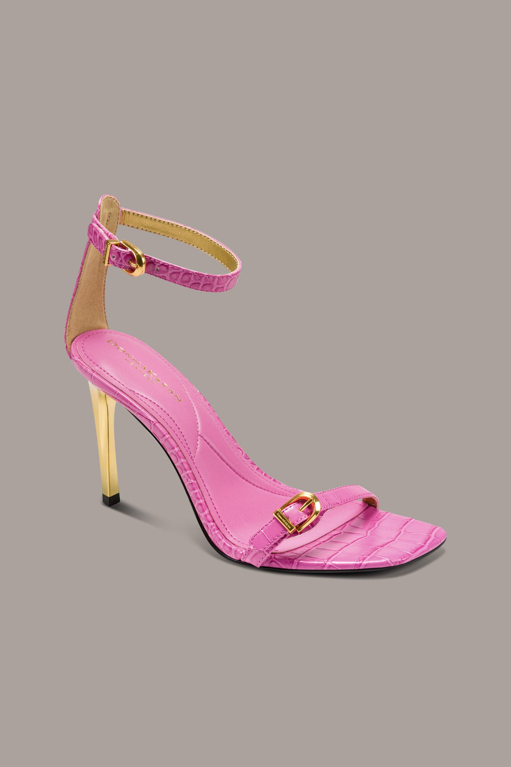 Donna Karan | PRYCE CROC-EFFECT ANKLE STRAP SANDAL