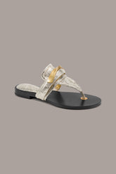 Donna Karan | VELVET METALLIC THONG SANDAL