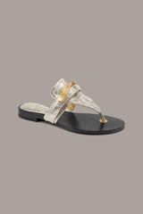 Donna Karan | VELVET METALLIC THONG SANDAL