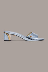 Donna Karan | SANGRIA METALLIC SNAKE-PRINT MULE SANDAL