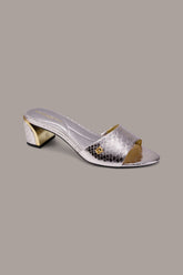 Donna Karan | SANGRIA METALLIC SNAKE-PRINT MULE SANDAL