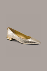 Donna Karan | SAVITA METALLIC CROC-EFFECT FLAT