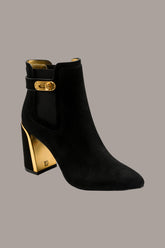 Donna Karan | RAINE SUEDE GOLD-TRIMMED CHELSEA BOOTIE
