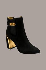 Donna Karan | RAINE SUEDE GOLD-TRIMMED CHELSEA BOOTIE