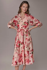 Donna Karan | ORGANZA FLORAL MIDI SHIRT DRESS
