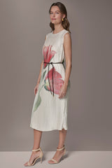 Donna Karan | FLORAL PLEATED MIDI A-LINE DRESS