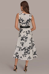 Donna Karan | SLEEVELESS FLORAL A-LINE DRESS