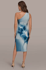 Donna Karan | FLORAL ONE-SHOULDER SHEATH DRESS