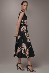 Donna Karan | COTTON-SATEEN FLORAL MIDI DRESS