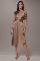 Donna Karan | SILK-CHARMEUSE MIDI A-LINE DRESS