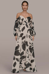 Donna Karan | ORGANZA OFF-THE-SHOULDER FLORAL GOWN