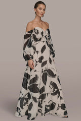 Donna Karan | ORGANZA OFF-THE-SHOULDER FLORAL GOWN
