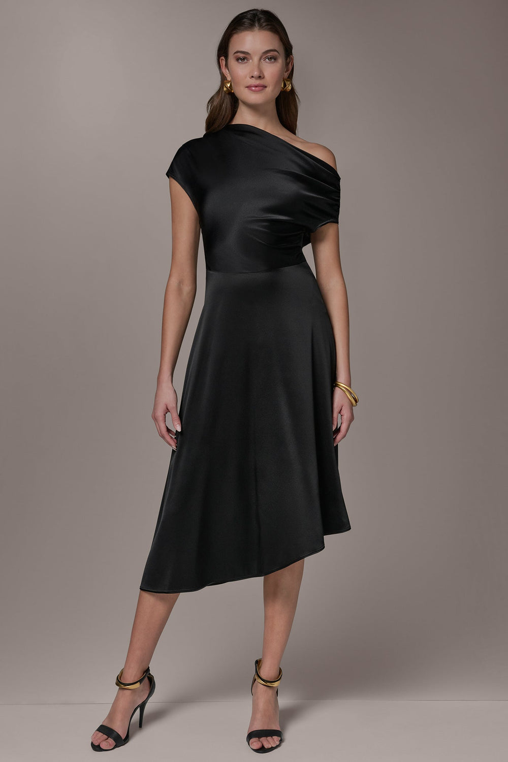 Donna Karan | SILK-CHARMEUSE MIDI A-LINE DRESS