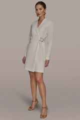 Donna Karan | LONG SLEEVE MINI WRAP JACKET DRESS