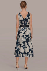 Donna Karan | V-NECK FLORAL DRESS
