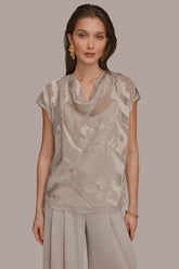 Donna Karan | SATIN ABSTRACT BURNOUT TOP
