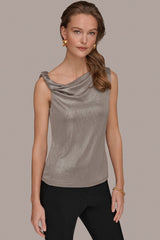 Donna Karan | METALLIC ONE-SHOULDER TOP