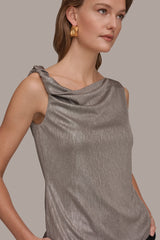 Donna Karan | METALLIC ONE-SHOULDER TOP