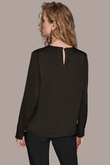 Donna Karan | LONG SLEEVE RING V-NECK BLOUSE