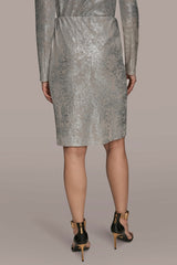 Donna Karan | METALLIC FOIL PENCIL SKIRT
