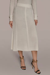 Donna Karan | SEAMED MIDI A-LINE SWEATER SKIRT