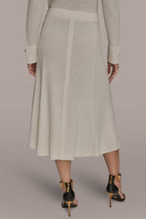 Donna Karan | SEAMED MIDI A-LINE SWEATER SKIRT