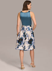 Donna Karan | PRINTED SKIRT WITH PLEATS