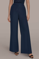 Donna Karan | MID-RISE PLEATED WIDE-LEG SUIT PANT