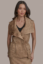Donna Karan | TEXT ZIP FRONT VEST