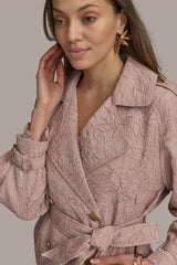 Donna Karan | TEXT BUTTON JACKET WITH TIE