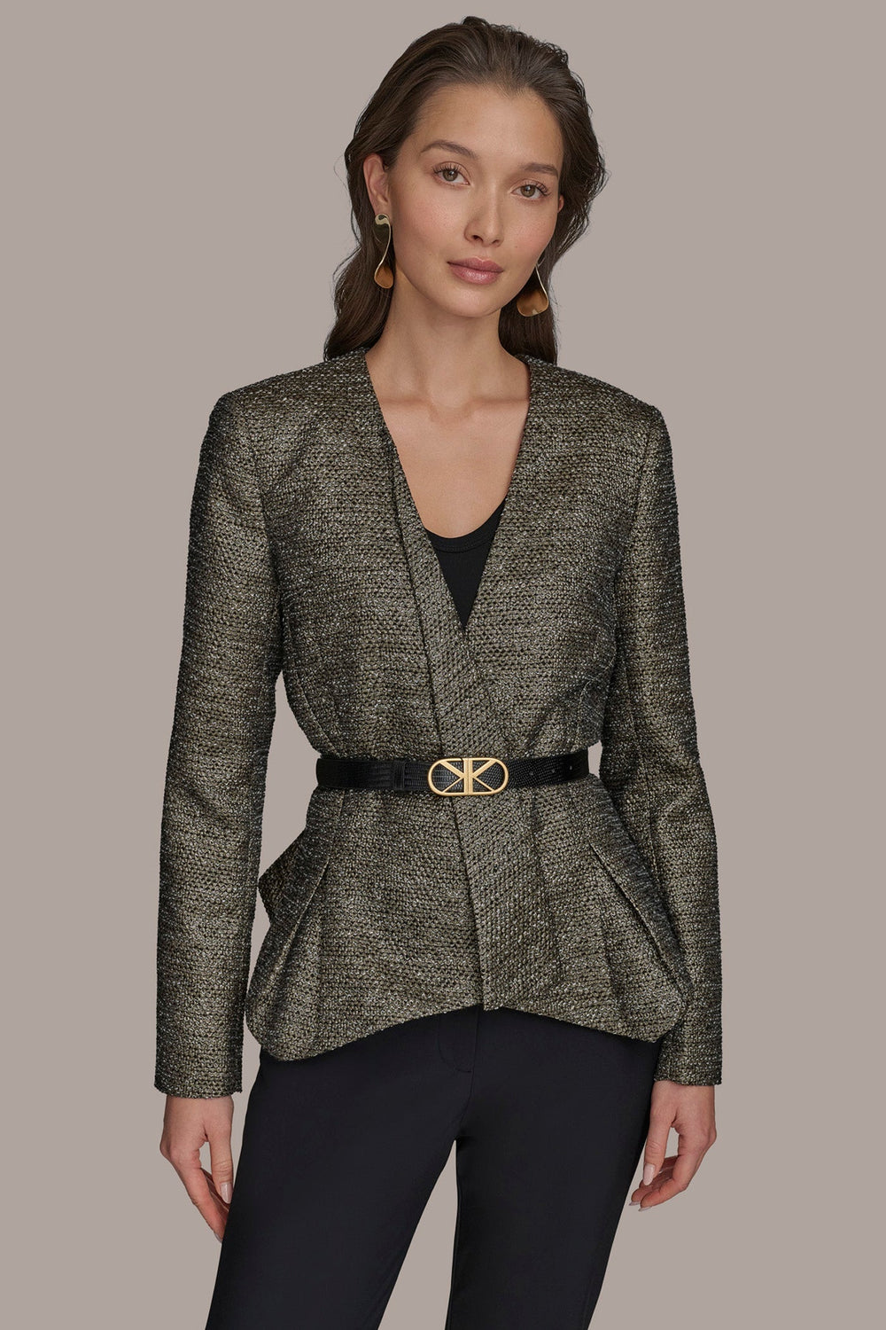 Donna Karan | METALLIC WRAP JACKET